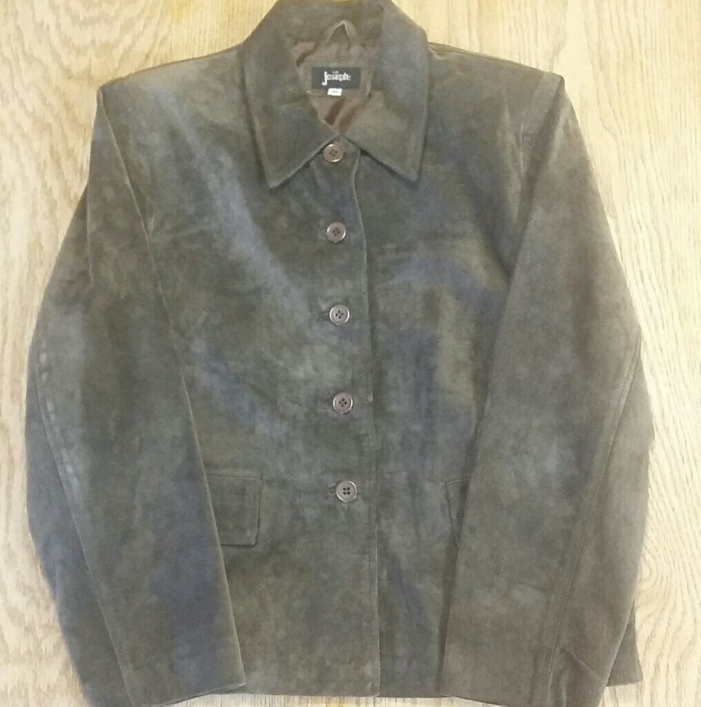 BY JOSEPH Chocolate Brown Suede Lined Jacket - M